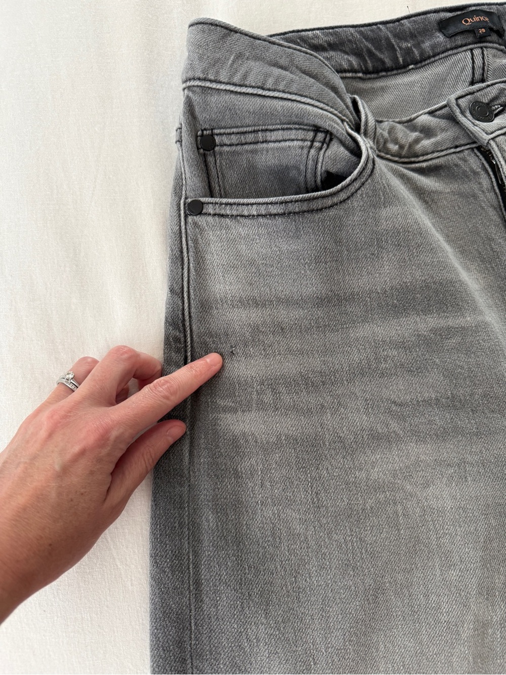 Quince Bella Stretch Relaxed Stonewashed Grey 29 - Picture 4 of 4